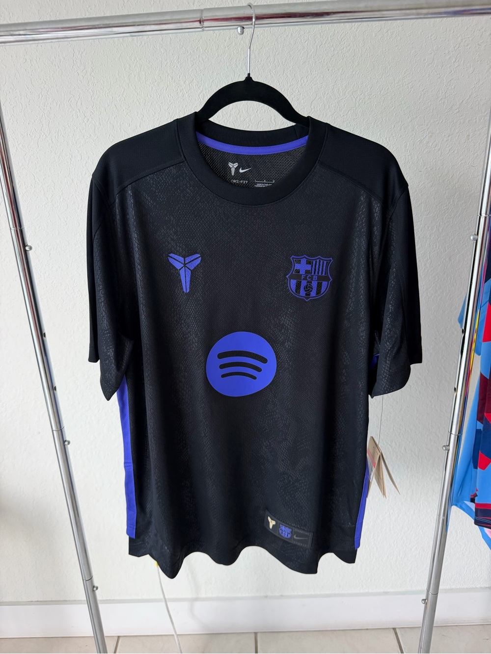 Nike FC Barcelona x Kobe Dri-FIT Shirt Mens Large Black Purple IM7853-011 NWT